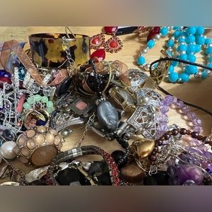 Huge Lot Mixed Jewelry Earrings Bracelets Necklaces 2.5 Pounds